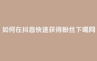 如何在抖音快速获得1000+粉丝