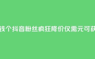 抖音粉丝1块钱10个 - 抖音粉丝疯狂降价，仅需1元可获得10个~