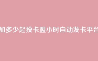 抖音抖加多少起投 - 卡盟24小时自动发卡平台