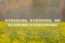 快手购买粉丝网站，快手购买粉丝网站，揭秘非法运营的黑幕亿乐社区低价自营货源站