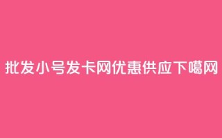 批发vx小号发卡网优惠供应