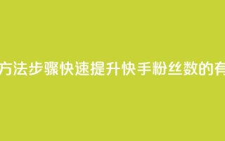 快手涨粉丝最快的方法步骤 - 快速提升快手粉丝数的有效方法步骤。