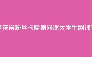 抖音如何快速获得500粉丝 - 卡盟刷网课大学生网课专用区