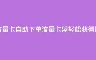 卡盟自助下单流量卡 - 自助下单流量卡盟：轻松获得网站流量！