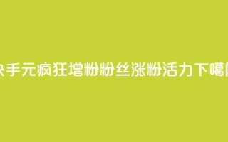快手1元疯狂增粉，10000粉丝涨粉活力
