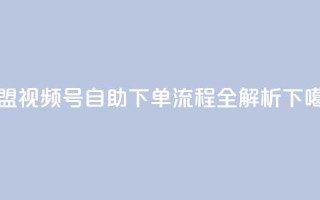 卡盟视频号自助下单流程全解析