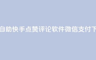 qq卡盟自助 - 快手点赞评论软件微信支付