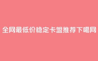 全网最低价稳定卡盟推荐