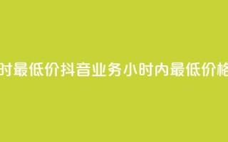 抖音业务下单24小时最低价 - 抖音业务24小时内最低价格，限时下单！~