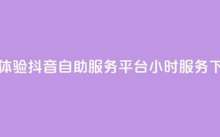 免费体验抖音自助服务平台24小时服务