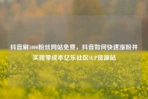抖音刷1000粉丝网站免费，抖音如何快速涨粉并实现零成本亿乐社区SUP货源站