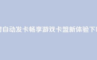 24小时自动发卡，畅享游戏卡盟新体验