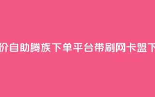 ks超低价自助腾族下单平台 - qq带刷网卡盟