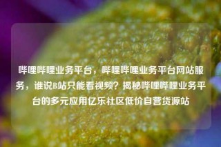 哔哩哔哩业务平台，哔哩哔哩业务平台网站服务，谁说B站只能看视频？揭秘哔哩哔哩业务平台的多元应用亿乐社区低价自营货源站