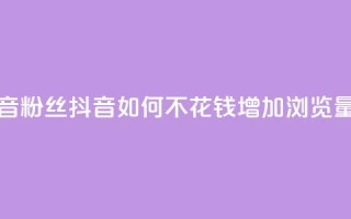 1元500个抖音粉丝 - 抖音如何不花钱增加浏览量