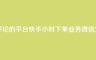 专做点赞评论的平台 - 快手24小时下单业务微信支付