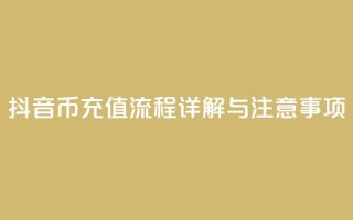 抖音币充值流程详解与注意事项
