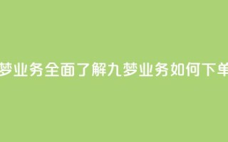 下单九梦业务-全面了解九梦业务如何下单