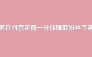 如何在抖音花费一分钱赚取1000粉丝