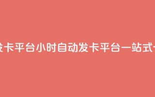 卡盟24小时自动发卡平台 - 24小时自动发卡平台：一站式卡盟服务。