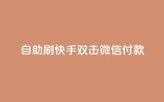 自助刷快手双击微信付款 - 自助刷快手双击微信付款，助您迅速提升关注与支付体验~
