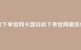 卡盟最低自助下单官网 - 卡盟自助下单官网最低价推荐~