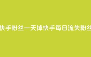 快手粉丝一天掉500(快手每日流失500粉丝)