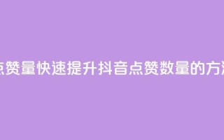 抖音如何买500点赞量 - 快速提升抖音点赞数量的方法分享~