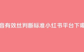 抖音有效丝判断标准 - 小红书24平台
