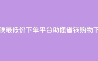 全天候最低价下单平台助您省钱购物