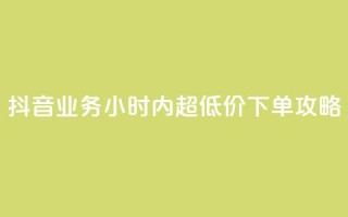 抖音业务24小时内超低价下单攻略