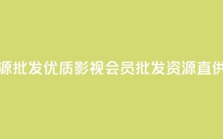 vip影视会员一手货源批发 - 优质影视会员批发资源直供全网分享~