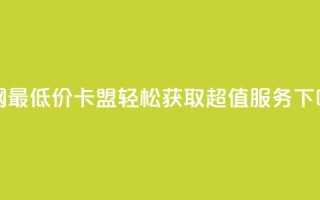 全网最低价卡盟，轻松获取超值服务