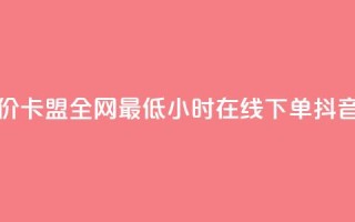 dy粉丝低价卡盟 - 全网最低24小时在线下单抖音
