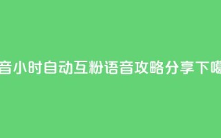 抖音24小时自动互粉语音攻略分享