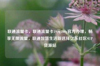联通流量卡，联通流量卡19元200g官方办理，畅享无限流量，联通智慧生活新选择亿乐社区SUP货源站