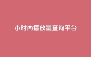 24小时内播放量查询平台-免费查询视频播放量!