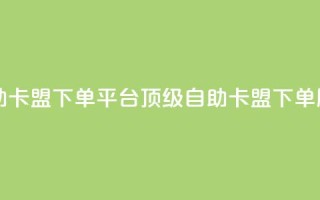 自助卡盟下单平台：顶级自助卡盟下单服务