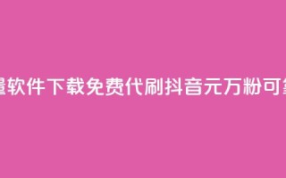 快手涨流量软件下载免费 - 代刷抖音1元10万粉可靠吗