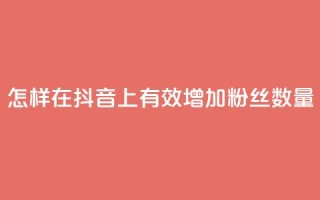 怎样在抖音上有效增加粉丝数量