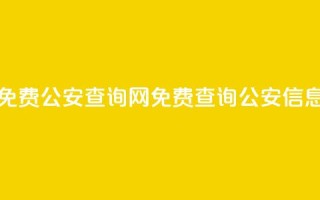 免费公安查询网(免费查询公安信息)