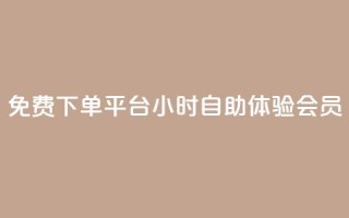 免费下单平台：24小时自助体验QQ会员