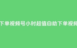 24小时低价自助下单视频号 - 24小时超值自助下单视频号服务~