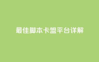 最佳lol脚本卡盟平台详解