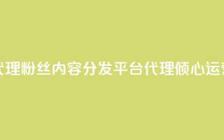 粉丝业务平台代理 - 粉丝内容分发平台代理：倾心运营新媒体。