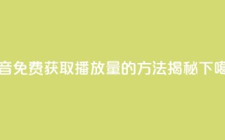 抖音免费获取播放量的方法揭秘