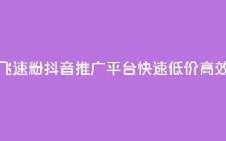 抖音业务低价业务平台飞速粉 - 抖音推广平台，快速、低价、高效的粉丝增长工具。