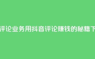 抖音评论业务 - 用抖音评论赚钱的秘籍~