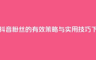 提升抖音粉丝的有效策略与实用技巧