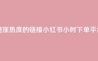 快手免费涨热度的链接 - 小红书24小时下单平台